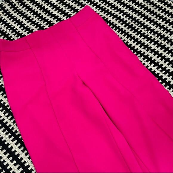 Zara Set Pink Tuxedo Collar Tie Waist Blazer and Flowy Pants. Blogger Fav - Picture 15 of 16